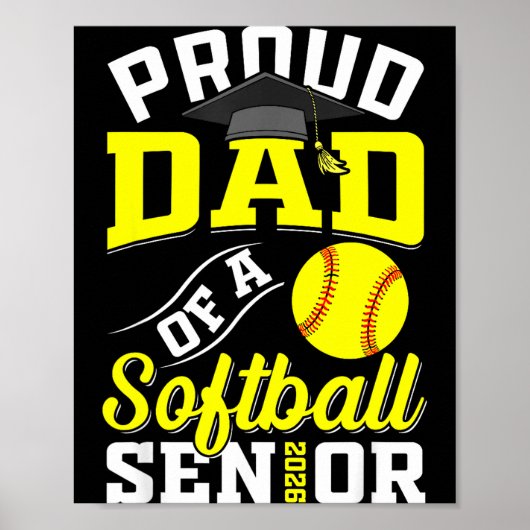Stolze Mutter eines Softball-Absolventenjahrgangs  Poster (Vorne)
