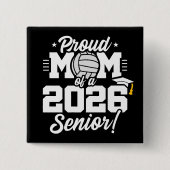Stolze Mutter eines Volleyball-Absolventen der Kla Button (Vorderseite)