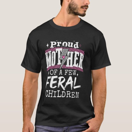 Stolze Mutter einiger wilder Kinder Lustige Mutter T-Shirt (Vorderseite)