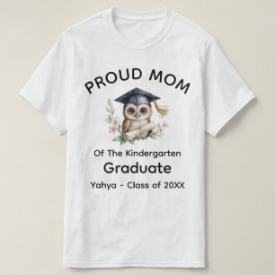Stolze Mutter Eule Vorschul-Kindergarten-Abschluss T-Shirt