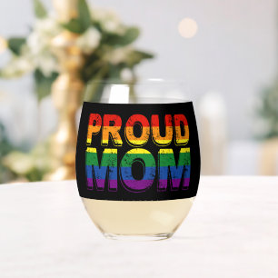 Stolze Mutter Gay Pride LGBT Regenbogen Mutter LGB Weinglas Ohne Stiel