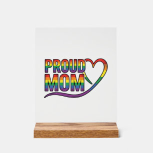 Stolze Mutter Regenbogen Herz Vintage Gravur Desig Acrylschild