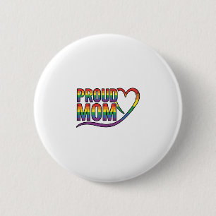 Stolze Mutter Regenbogen Herz Vintage Gravur Desig Button