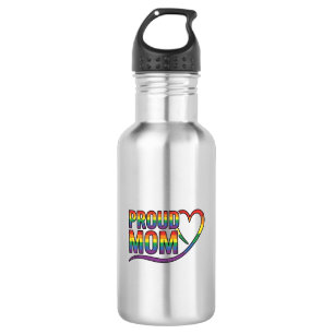 Stolze Mutter Regenbogen Herz Vintage Gravur Desig Edelstahlflasche