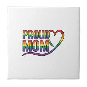 Stolze Mutter Regenbogen Herz Vintage Gravur Desig Fliese