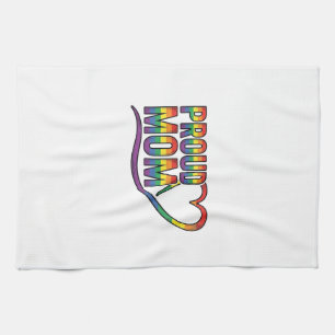 Stolze Mutter Regenbogen Herz Vintage Gravur Desig Geschirrtuch