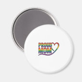 Stolze Mutter Regenbogen Herz Vintage Gravur Desig Magnet (Vorderseite/Rückseite)