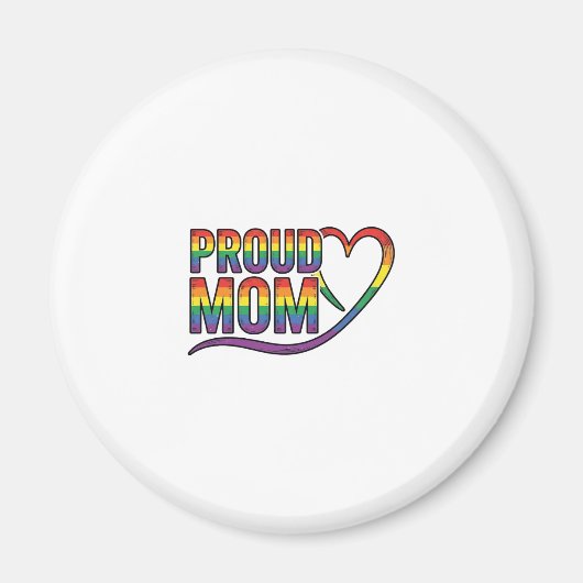 Stolze Mutter Regenbogen Herz Vintage Gravur Desig Magnet (Vorne)
