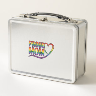 Stolze Mutter Regenbogen Herz Vintage Gravur Desig Metall Brotdose