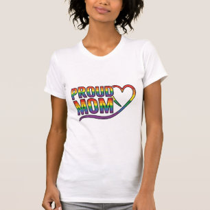 Stolze Mutter Regenbogen Herz Vintage Gravur Desig T-Shirt
