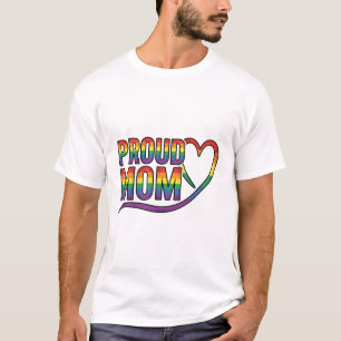 Stolze Mutter Regenbogen Herz Vintage Gravur Desig T-Shirt