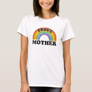 Stolze Mutter Regenbogen Kunst Groovy Vintage LGBT T-Shirt