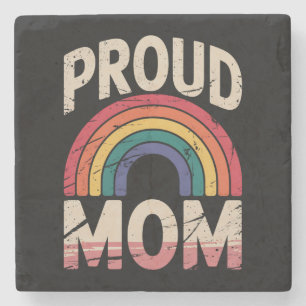 Stolze Mutter Regenbogen LGBTQ Gay Pride Ally Steinuntersetzer