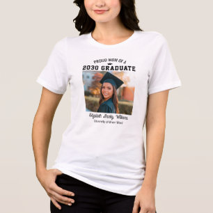 Stolze Mutter Senior Custom Jahr Absolventenfoto E Tri-Blend Shirt