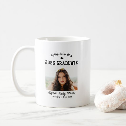 Stolze Mutter Senior Individuelles Jahr Absolvente Kaffeetasse (Mit Donut)