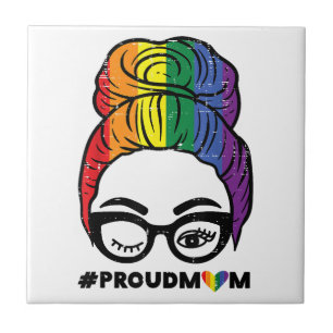 Stolze Mutter Unordentlicher Haarknoten LGBTQ Rege Fliese