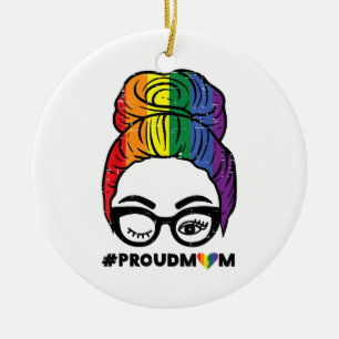 Stolze Mutter Unordentlicher Haarknoten LGBTQ Rege Keramik Ornament