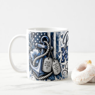 Stolze Navy-Ehefrau verankert in der Liebe Schifff Kaffeetasse