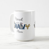 Stolze Navy-Mama Muttertag Kaffeetasse (Vorderseite Links)
