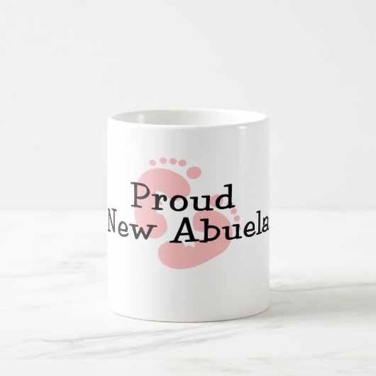 Stolze neue Abuela Baby-Abdrücke Kaffeetasse (Mittel)