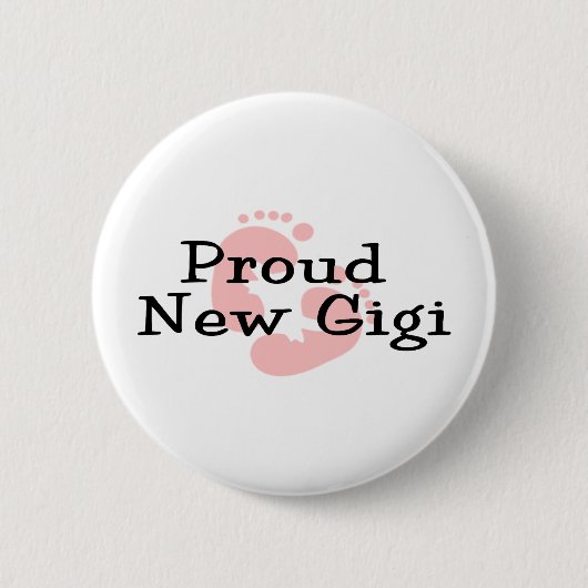 Stolze neue Gigi Baby-Abdrücke Button (Vorderseite)