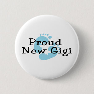 Stolze neue Gigi-Baby-Jungen-Fußabdrücke Button