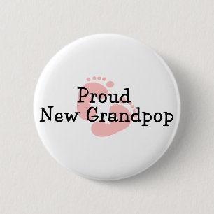 Stolze neue Grandpop Baby-Abdrücke Button
