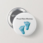 Stolze neue Mama Button (Vorne & Hinten)