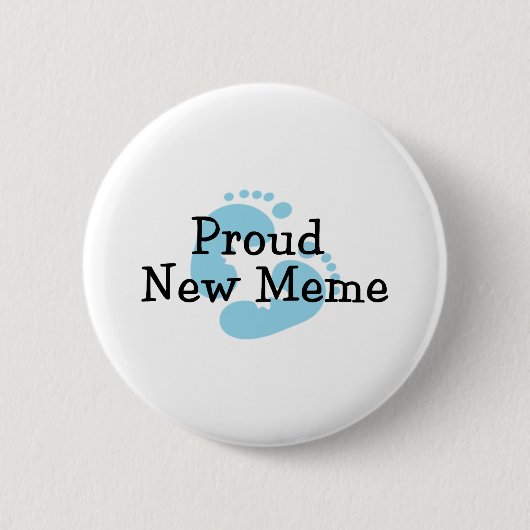 Stolze neue Meme Baby-Abdrücke Button (Vorderseite)