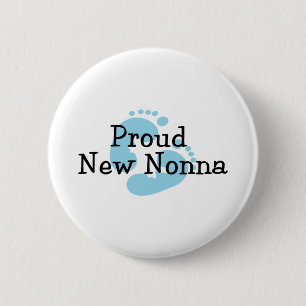 Stolze neue Nonna Baby-Abdrücke Button