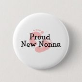 Stolze neue Nonna Baby-Abdrücke Button (Vorderseite)