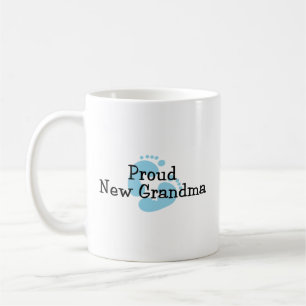 Stolze neue Oma Baby Jungen Fußabdrücke Kaffeetasse