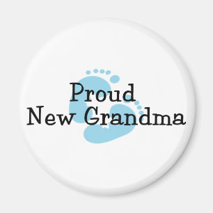 Stolze neue Oma Baby Jungen Fußabdrücke Magnet