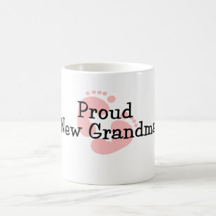 Stolze neue Oma Baby Mädchen Fußabdrücke Kaffeetasse