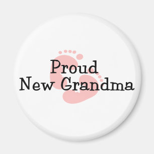 Stolze neue Oma Baby Mädchen Fußabdrücke Magnet