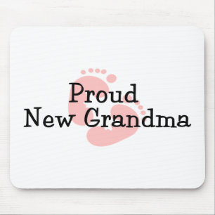Stolze neue Oma Baby Mädchen Fußabdrücke Mousepad