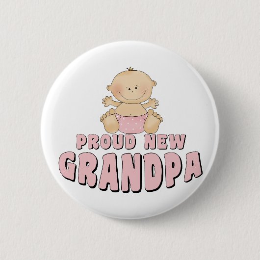 stolze neue Opa-Mädchen Button (Vorderseite)
