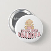 stolze neue Opa-Mädchen Button (Vorne & Hinten)