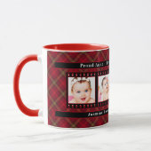 Stolze neue Tante Rot Kariert mit Black 4 Foto Tasse (Links)