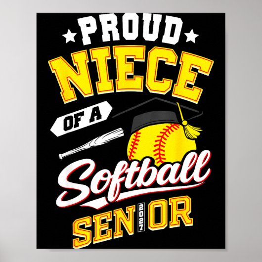 Stolze Nichte einer Softball-Abschlussklasse 2027 Poster (Vorne)