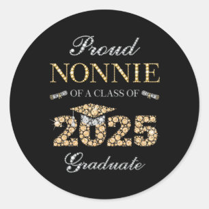 Stolze Nonnie mit einer Cl von 2025 Graduat Runder Aufkleber