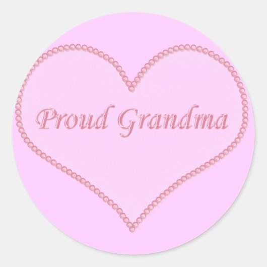 Stolze Oma-Aufkleber, rosa Runder Aufkleber (Vorderseite)
