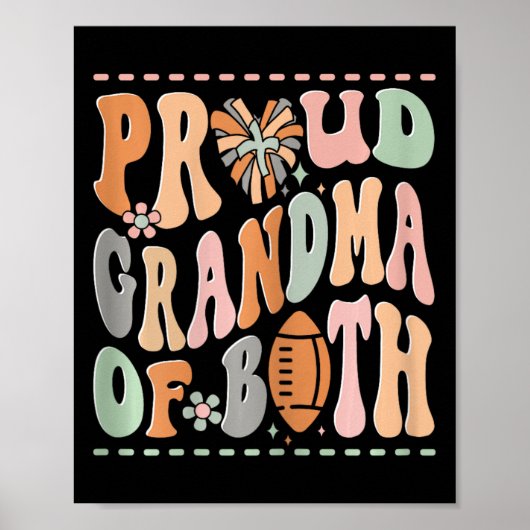 Stolze Oma beider Cheerleading Cheerleader Foo Poster (Vorne)