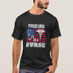 Stolze Oma einer Krankenschwester Amerika-Flagge N T-Shirt