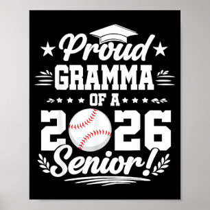 Stolze Oma eines 2026er Baseball-Absolventen der O Poster