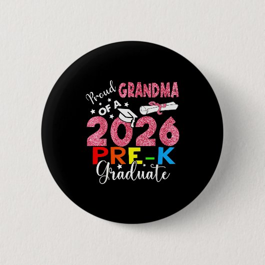 Stolze Oma eines 2026er Vorschulabsolventen Mutter Button (Vorderseite)