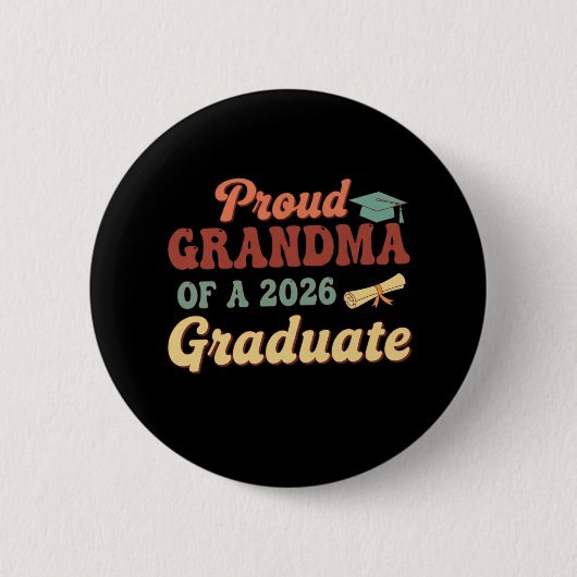 Stolze Oma eines Absolventen der Klasse 2026 Senio Button (Vorderseite)
