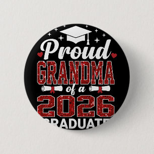 Stolze Oma eines Absolventen von 2026 Abschlusskla Button