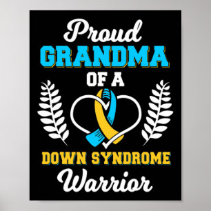 Stolze Oma eines Down-Syndrom-Kriegers Ribbon Tr Poster