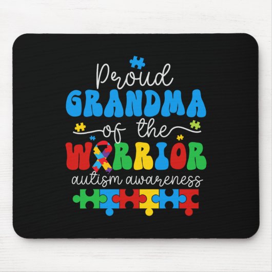 Stolze Oma eines Kriegers Autismusrätsel Mousepad (Vorne)